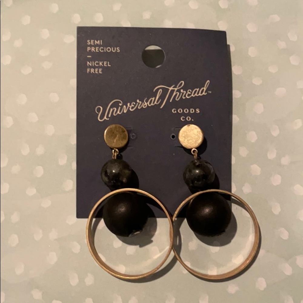 Black and gold statement earrings